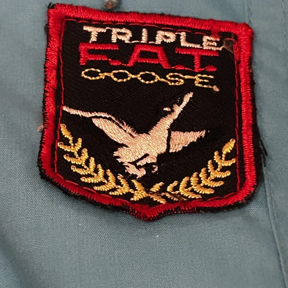 Vintage Triple FAT Goose Jacket Mens Small Down Pullover 80s Retro Ski